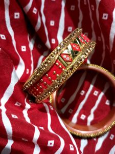 Red &amp; Gold Bangle Set❤⭐