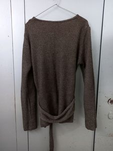 Beautiful V Neck Brown Sweater With  Bow Detail