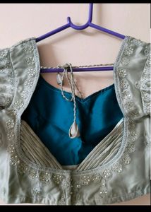 Pastel Greenish Grey Lehnga For Weddings