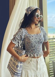 Floral Smocked Peplum Top