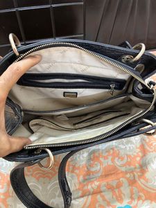 Guess Black Croc Tote Bag
