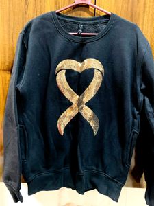 Black Embroided Sweatshirt