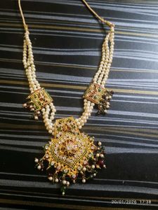 Elegant Pearl &amp; Stone Necklace