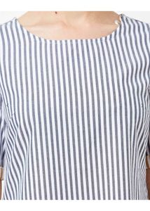 Grey &amp; Mustard Striped Cotton Top
