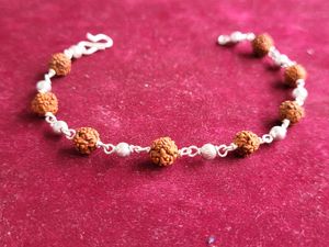 7 Pcs Silver Rudraksh Rakhi / Bracelet (Rud006)