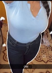 Ribbed Collar crop Top