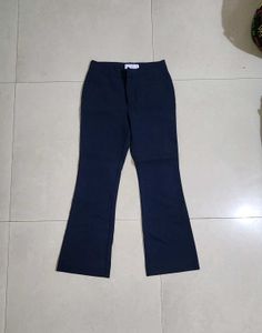 MANGO Formals Navy Bootcut Trousers