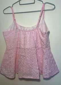 Pink Peplum Tank Top
