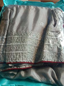 Karva Chauth Special Embroidery Saree With Blouse