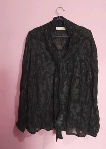 Vintage Sparkly Black Top