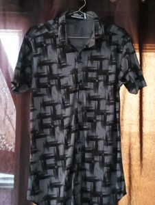 Abstract Print Short Sleeve Shirt For Men