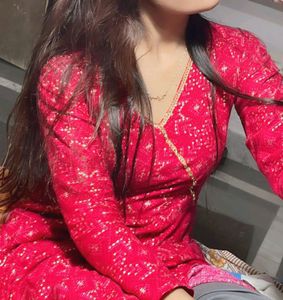 Full Flayer Gown Kurti Umbrella Cut Dark Pink