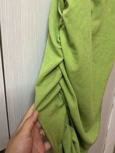 Green Ribbed Bodycon Mini Dress