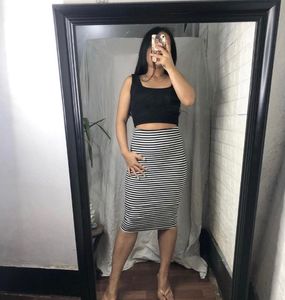 Striped Pencil Skirt