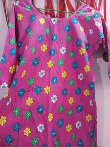 Pink Printed Kurta