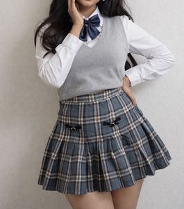 Pleated Plaid Mini Skirt