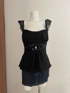 Elegant Black Embellished Top