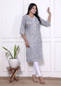 Gray Printed Kurti