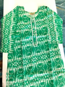 Green Printed Kurta