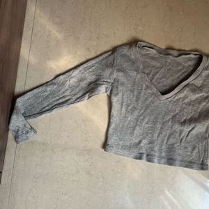 Gray Long Sleeve Top