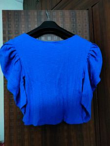 Blue Puff Sleeve Top