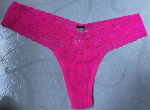 Victoria’s Secret “The Lacie” Hot Pink Lace Thong