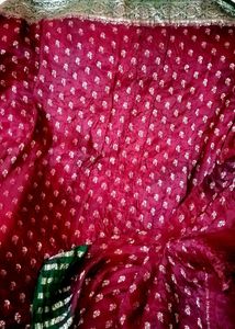 Vintage Original Banarasi Saare Fabric Silver Work