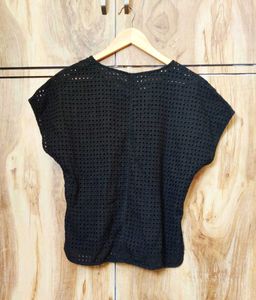 Chic Black Lace Top si,e-36