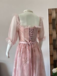 floral sequined pink gown