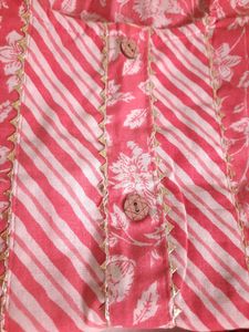 Coral Cotton Kurta Set
