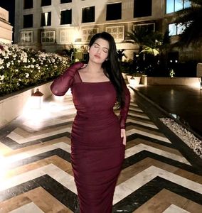 Marron Eve Ruched Dress