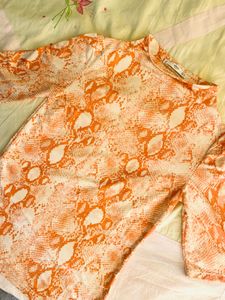 MNG Orange Snake Skin Top