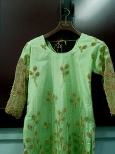 Embroidered Green Kurta Salwar Suit