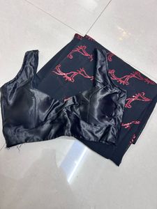 Sexy Black Sequins Saree With Readymade Blause