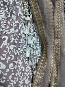 Light Lavender Colored Lehenga Skirt And Dupatta
