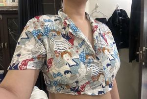 Patterned Crop Top