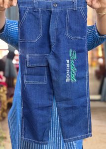 NEW Boys Soft Denim Embroidered Stylish Pant