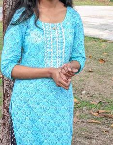 Elegant Blue Printed Kurta