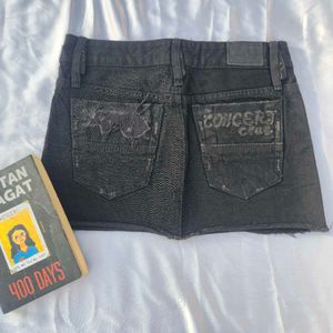 Mini Denim Skirt /Goth