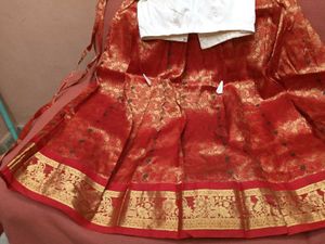 1-TimeUsedGirls Red&amp;White LehengaCholi-PattuPavada