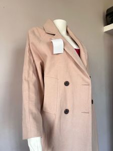 Beige Double-Breasted Coat