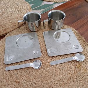 Fabloft Heavy Duty Stainless Steel Cup Plate Set