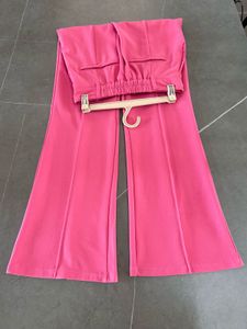 Pink Stretchable Highwaist Korean Trousers