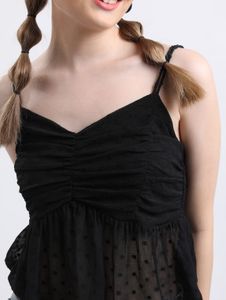 Chic Sleeveless Black Tank Top
