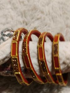 Orange Bangles Set