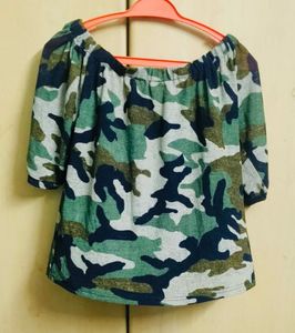 Camouflage Print Top