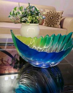 MIKASA WALTHER GLASS LEAF SHAPED WEST GERMANY BOWL