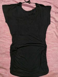 Black Styled Back Mini Dress