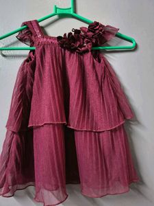 Cute Burgundy Layered Dress