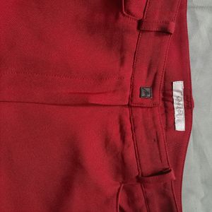 Straight Red Formal Pants| Trousers